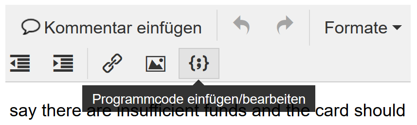 Programmcode einfügen.